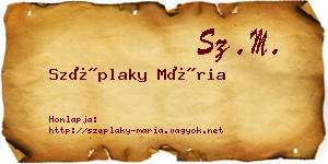 Széplaky Mária névjegykártya