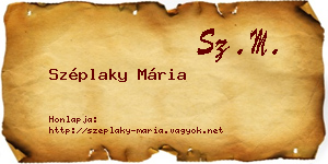Széplaky Mária névjegykártya