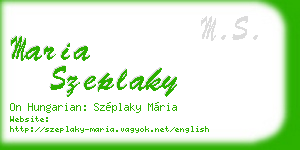 maria szeplaky business card