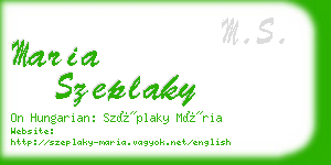 maria szeplaky business card